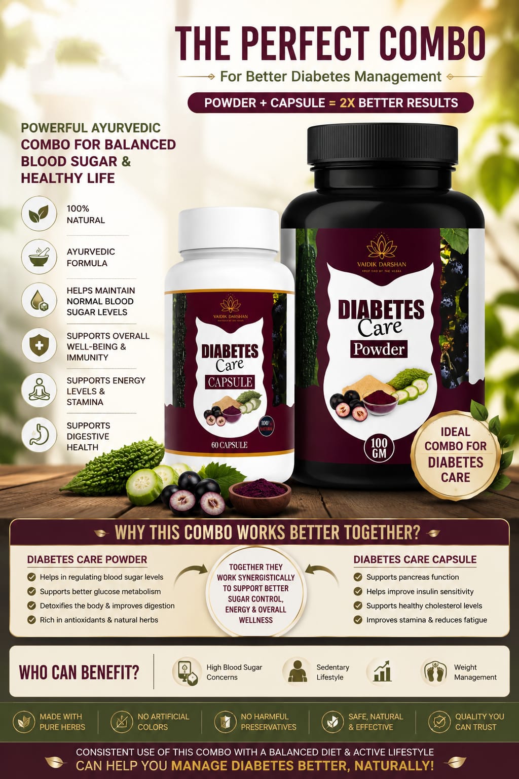 Diabetes Care Combo (Capsule + Powder) - Vaidik Darshan